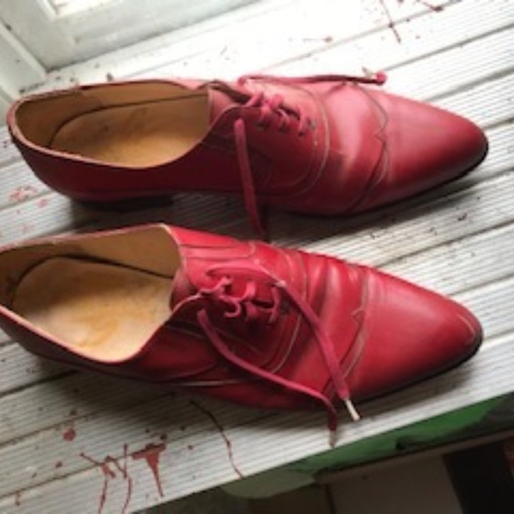 Vintage Red Leather shoes, size 10D